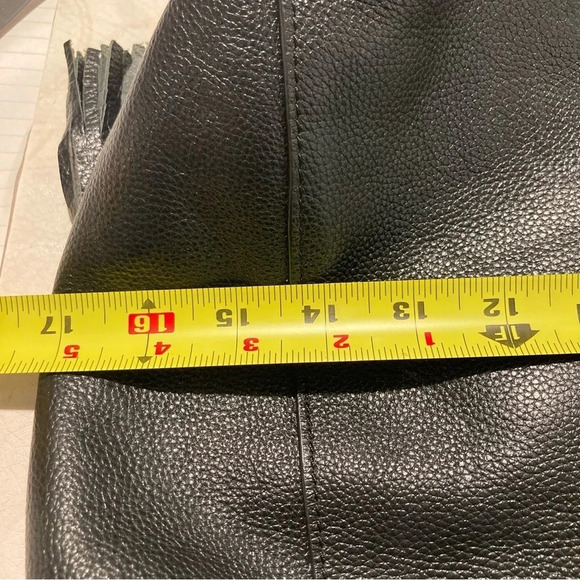 PRADA Leather Boho Half Moon Gold Metal Hardware and Zipper Tassel Shoulder Bag - Picture 9 of 15